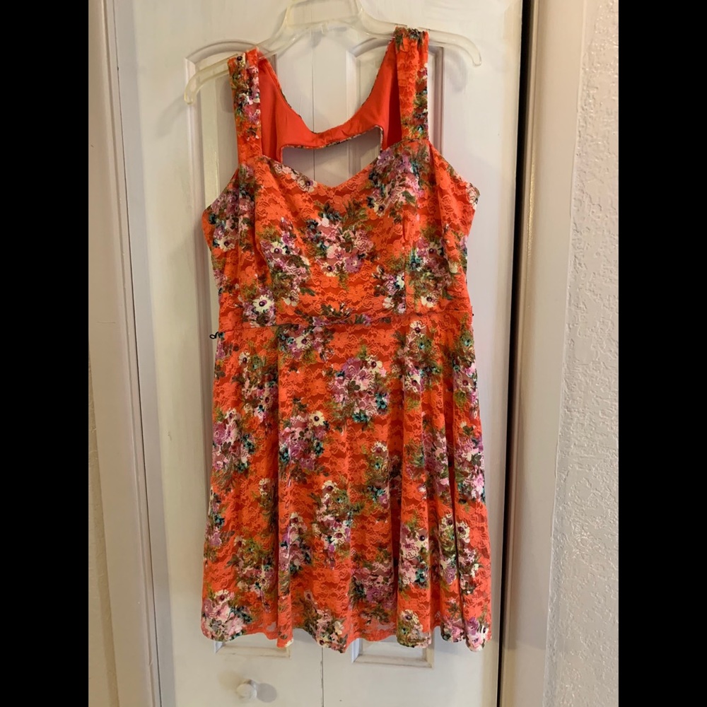 Orange floral dress
